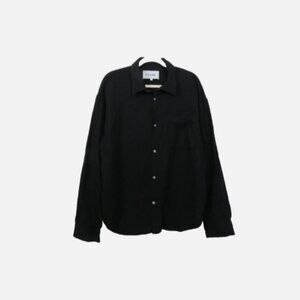Frame size Large Mens Waffle Textured Shirt Black Long Sleeve Button Down NEW